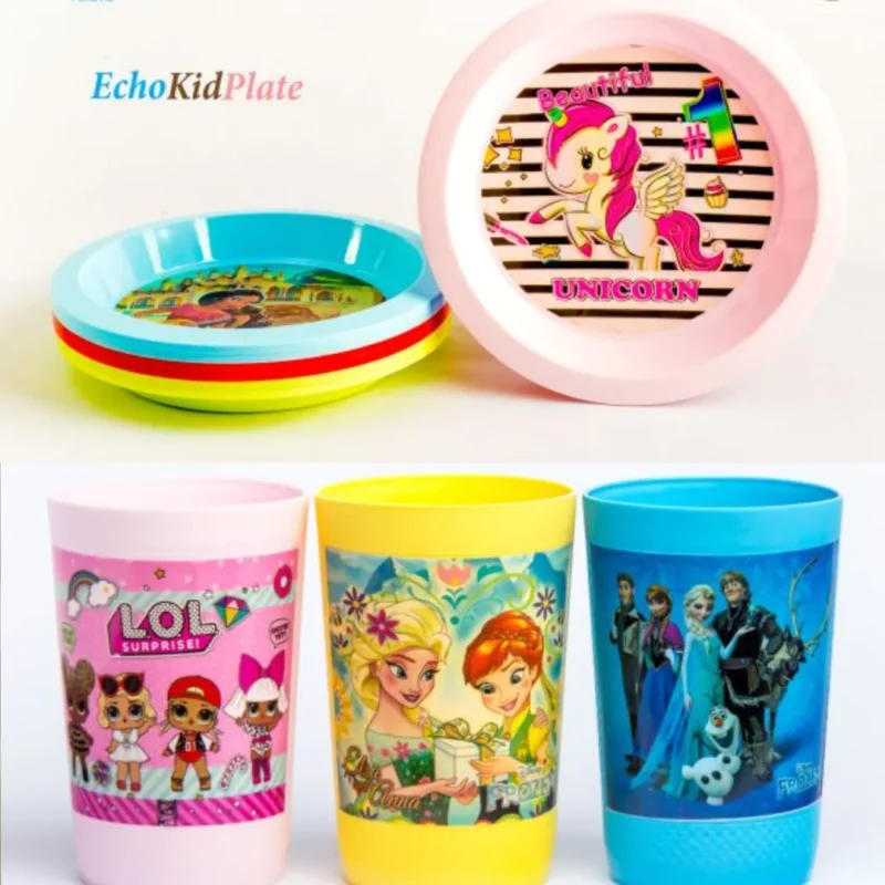 eco kid glass & plate set