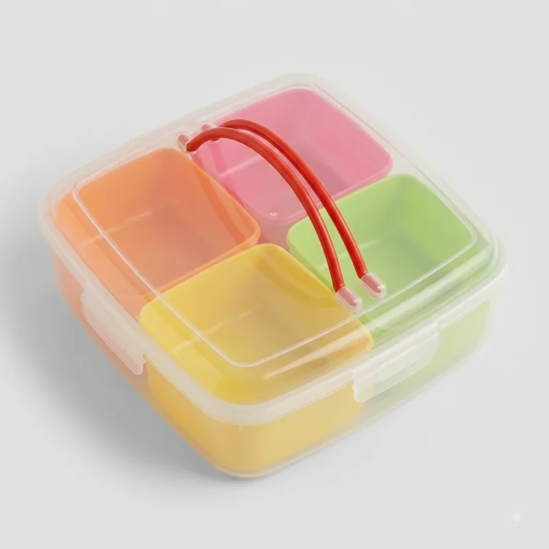 4-in-1 Multi-Color Removable Compartment Storage Box with Handle