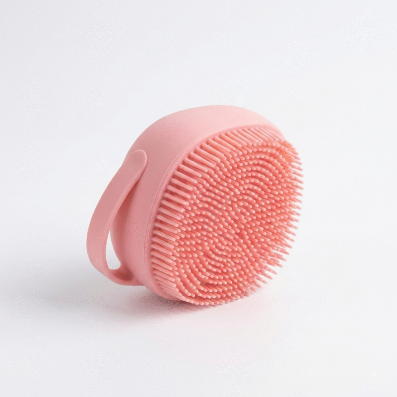 Soft Silicone Bath Body Scrubber Brush with Soap Liquid Dispenser