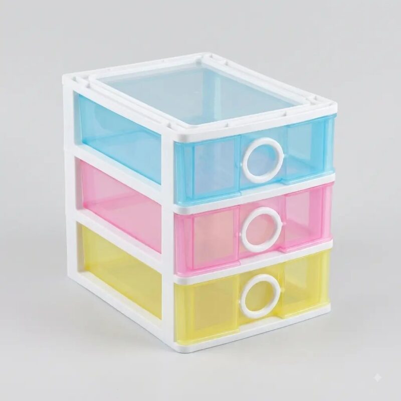 3-Tier Multi-Color Desktop Mini Storage Drawer Organizer