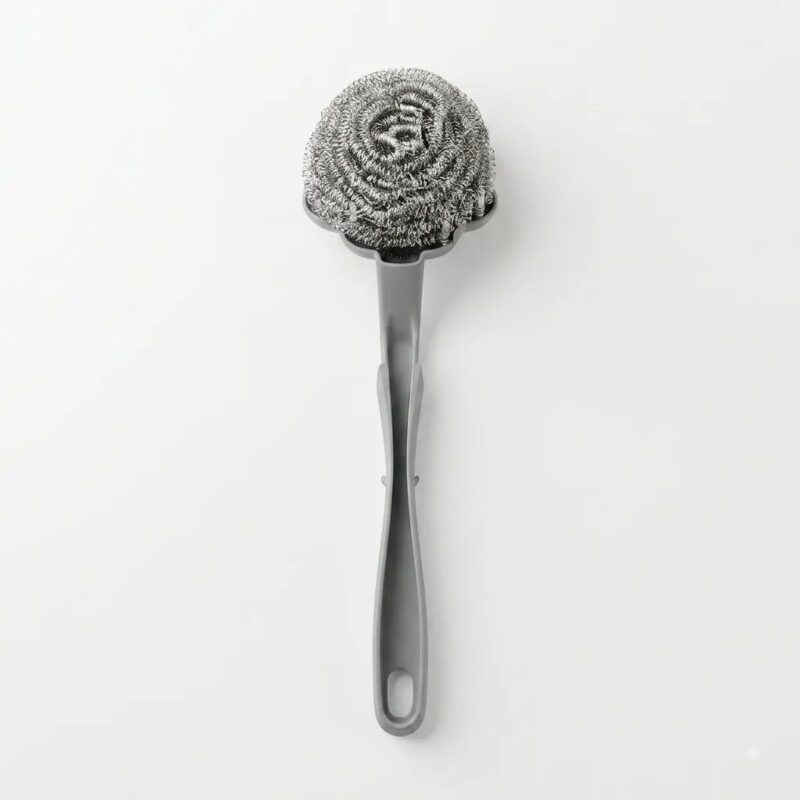 Long Handle Steel Wire Dishwashing Scrubber Brush