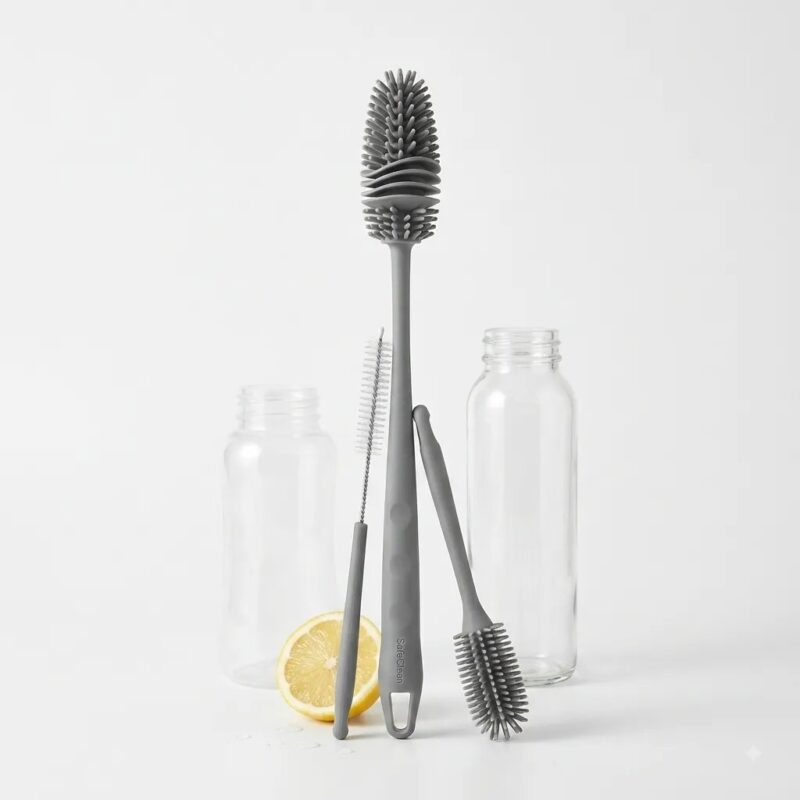 3-in-1 Silicone Baby Bottle Brush Cleaning