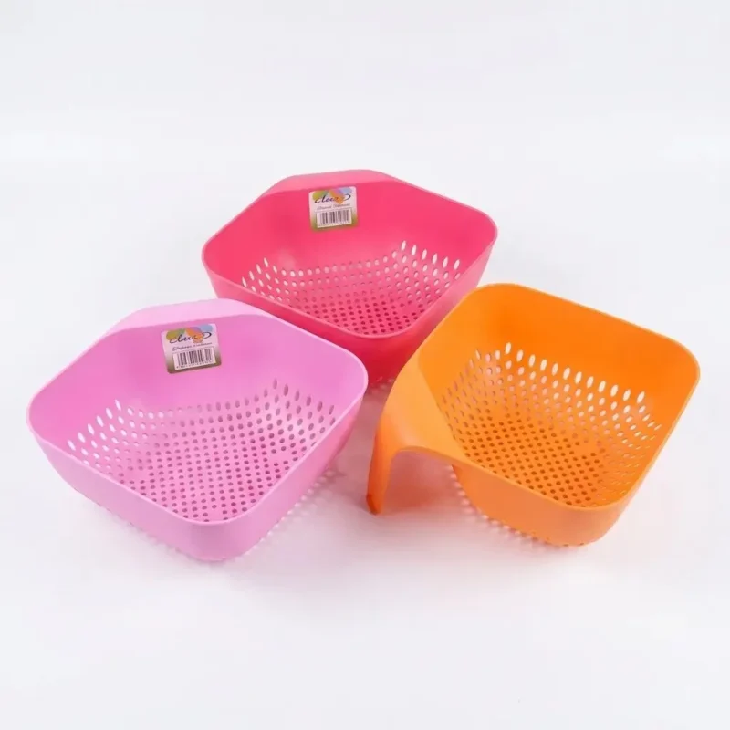 Square Plastic Strainer Basket - Multipurpose Kitchen Colander & Vegetable Washing Bowl