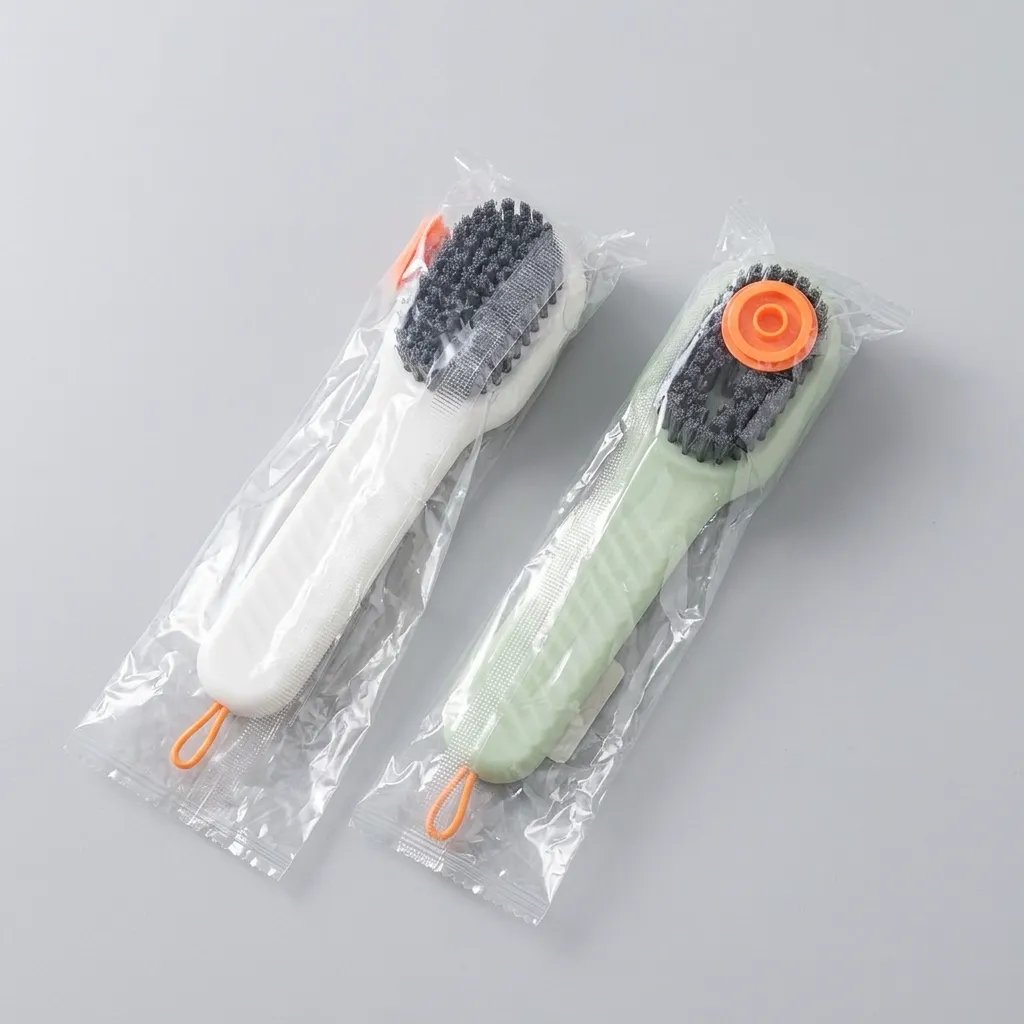 Multipurpose Long Handle Cleaning Brush - Shoe & Clothes Scrubbing Brush with Hanging Loop